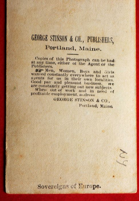 Rei D. Luís I entre Soberanos da Europa, CDV George Stinson & Co.