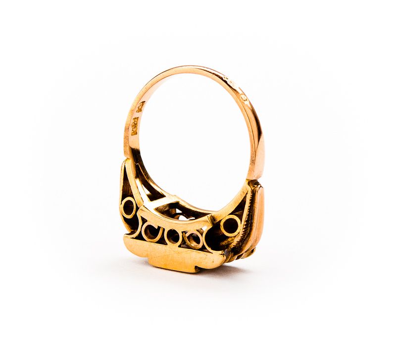 Stary Złoty Pierścionek - 5,05g - DIAMENT - ART-DECO - KRAKÓW