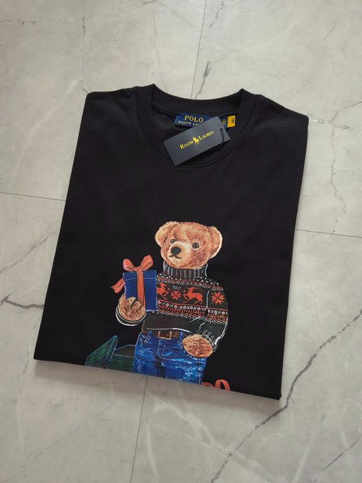 Ralph Lauren Bawełna M L XL XXL 3XL Czarny Męski T shirt Polo Bear