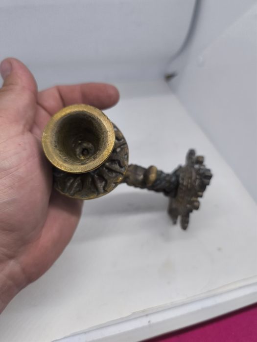 Латунный настенный подсвечник на одну свечу латунь бронза бронзовый