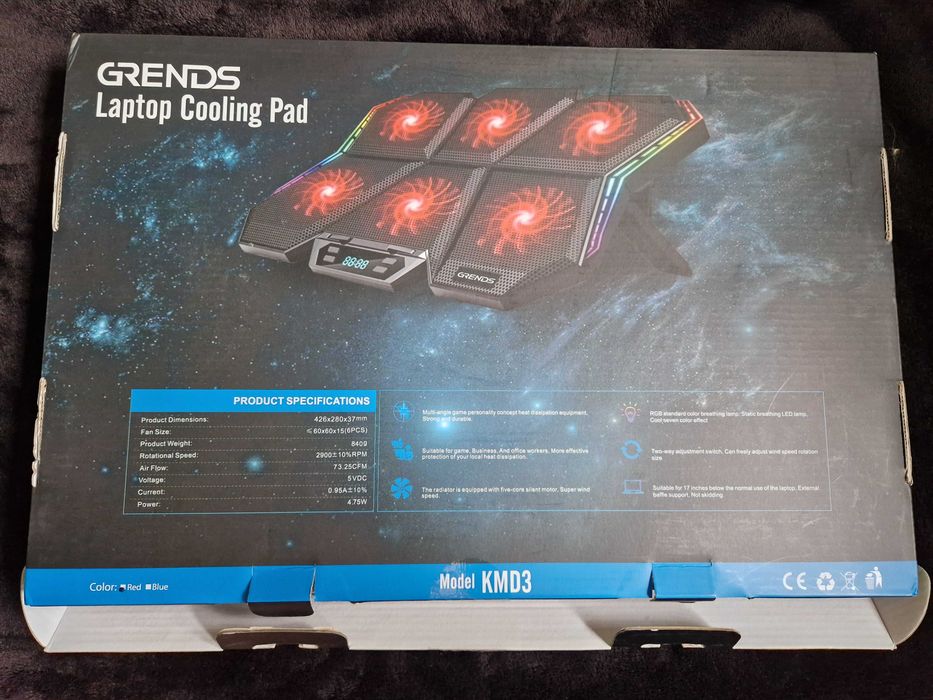 Podstawka chłodząca pod laptopa GRENDS 10-17' 6 fans RGB Model KMD3