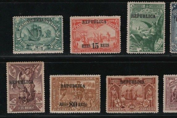 1911/12  Açores 4° Cent. Caminho Para India Sobrecarga República MLH *