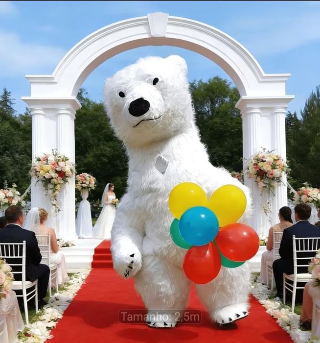 Animação de Casamentos e Eventos – Urso Polar Gigante Insuflável