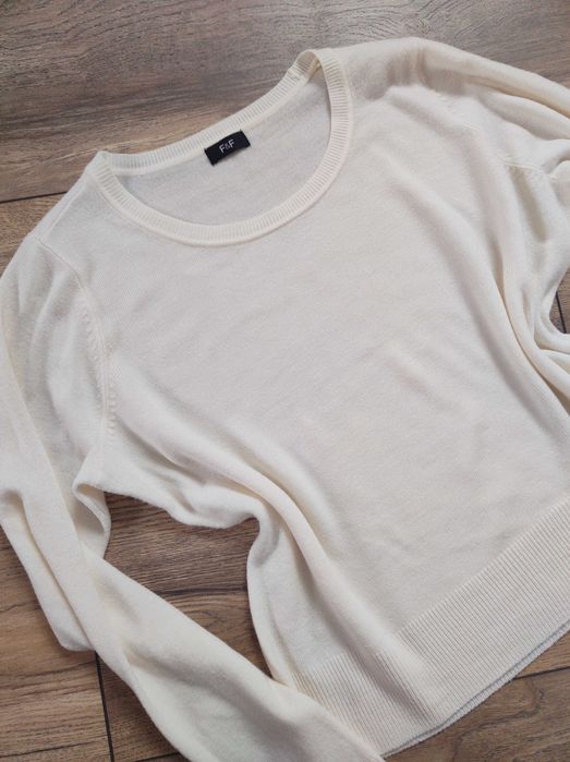 Biały sweter Ecru 46 Vintage y2k