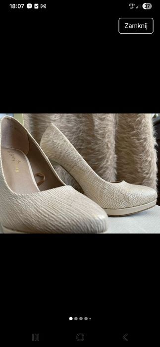 Eleganckie buty na obcasie komunia wesele chrzciny