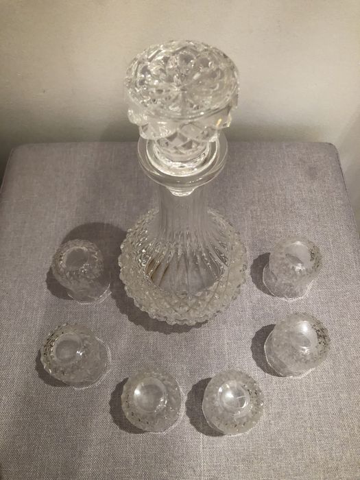 Garrafa e 6 copos cristal d arques