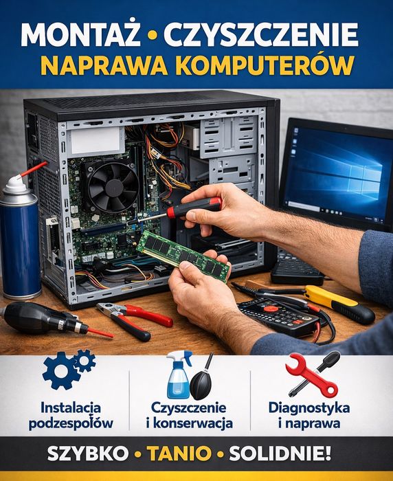 Składanie i serwis komputerów PC / Laptopy – czyszczenie, modernizacja