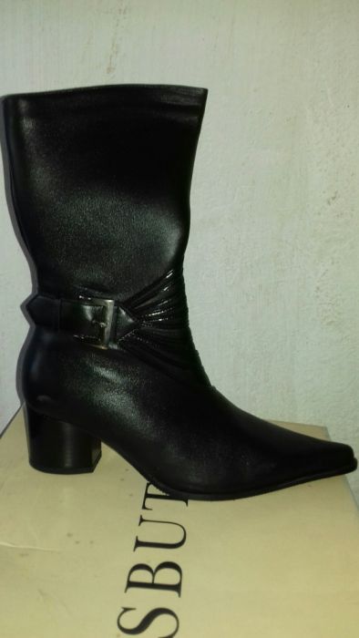 Kowbojki kozaki damskie czarne skóra naturalna szpic retro 39 38 37