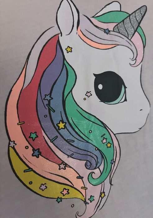 Jednorożec, Unicorn, Zestaw, komplet leginsy i koszulka HM BROKAT