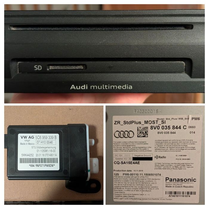 Moduł maty poduszki powietrznej; Nawigacja, radio, MMI StdPlus MIB Aud