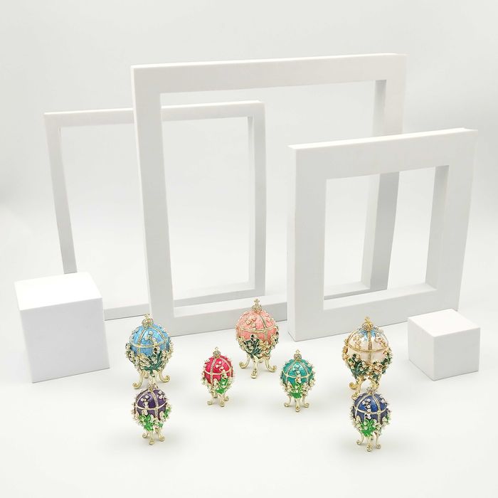 Jajko faberge pojemniki szkatułka małe fioletowe styl wiktoriański