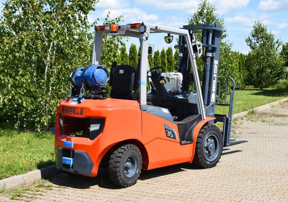 Spalinowy Wózek Widłowy Heli LPG 3,5t 4,7m Triplex Nowy Pełne opony