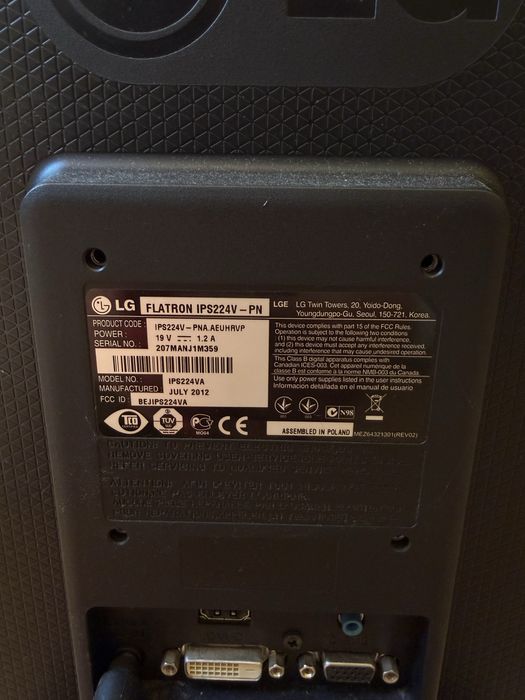 Monitor LG Flatron IPS224V IPS LED – sprawny