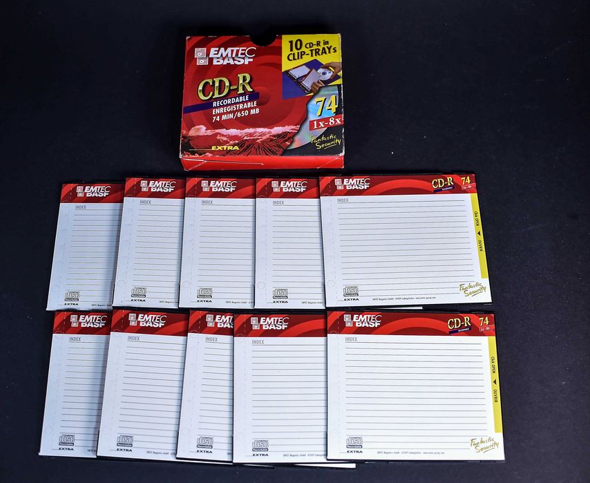 Zestaw Płyt Emptec Basf 10x Clip-Trays CD-R 1x/8x