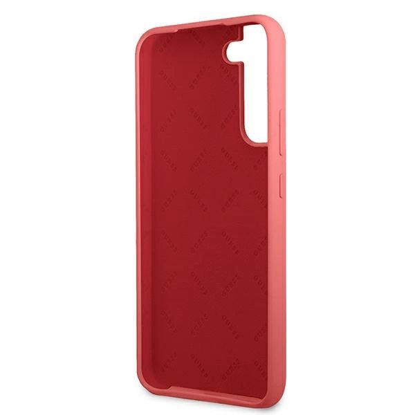 Etui Guess Silicone Script Metal Logo na Samsung Galaxy S22+ - fuksjowy