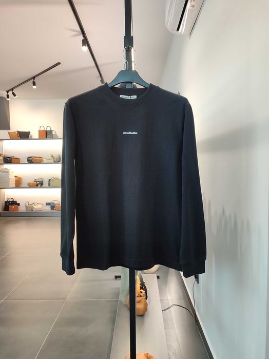 Лонгслів Acne Studios Erwin Long Sleeve Stamp Tee Black