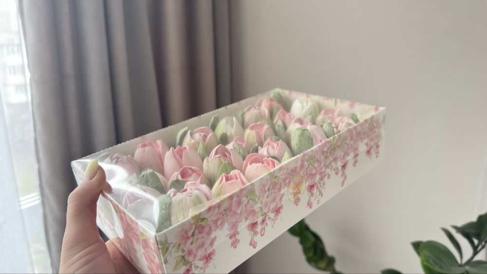 Букети із зефіру, тюльпани зефір