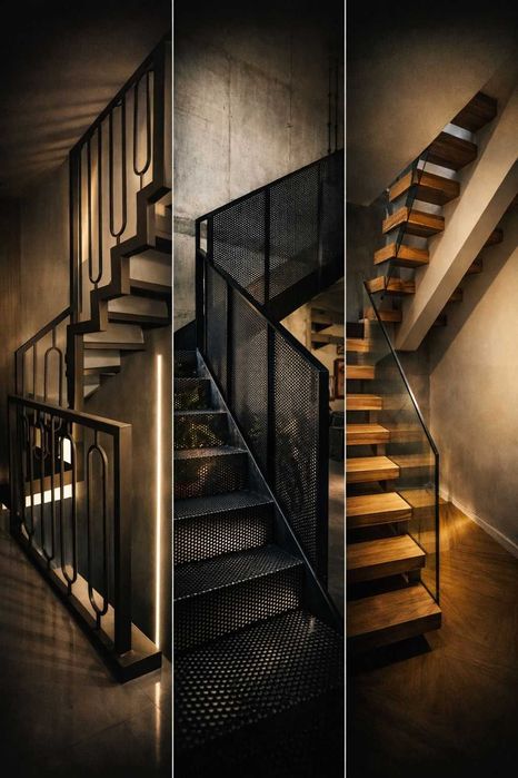 Schody dywanowe stalowe z pełnej blachy - Łódź