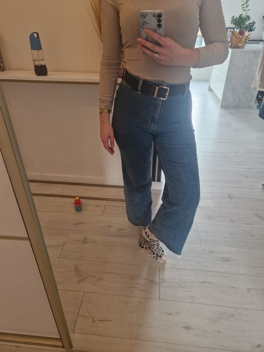 Jeansy flare wysokiej stan high waist 36 S