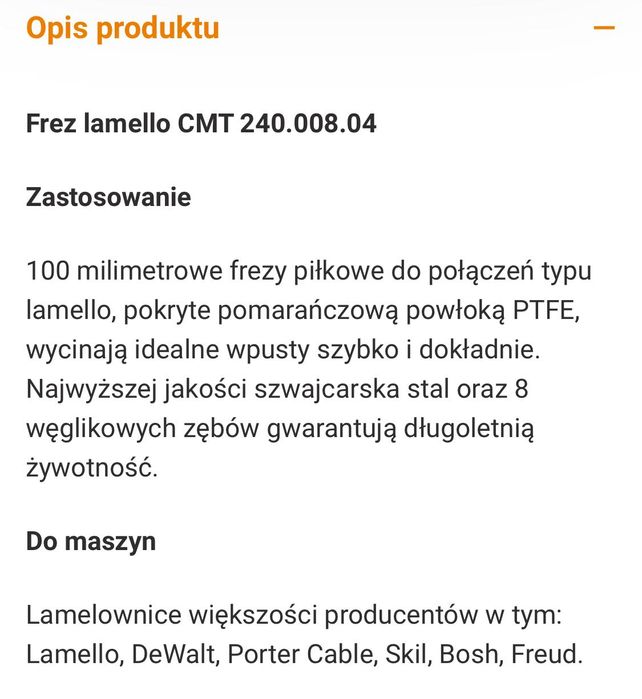 CMT Frez lamello 240.008.04