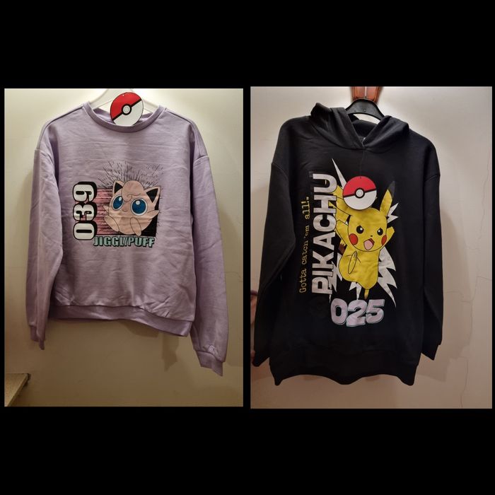 Camisola Pokemon Meowth Jigglypuff Pikachu (novas)