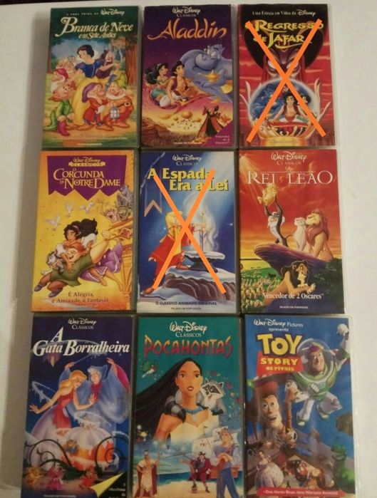 Cassetes VHS da Disney