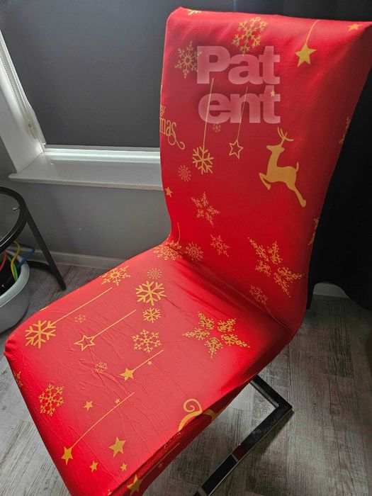 Świąteczne pokrowce na krzesła elastyczne 4 sztuki czerwone