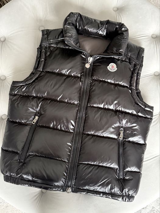 Kamizlka pikowana blyszcząca czarna Moncler