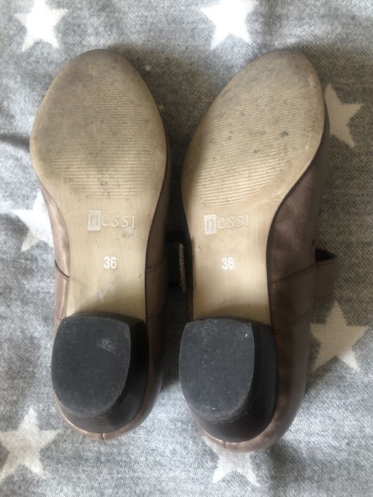 Buty skórzane brązowe 36 nessi, tanio