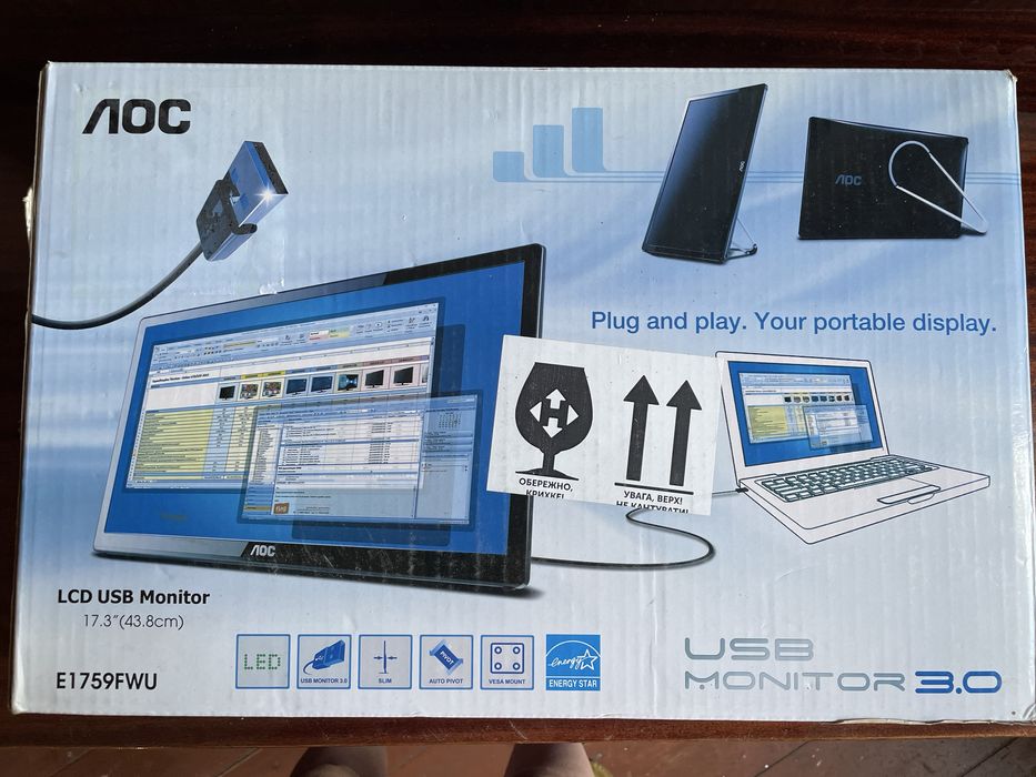 Портативний монітор AOC E1759FWU