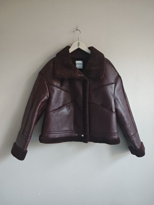 Nowy z metką bordowy kożuszek kurtka kożuch S 36 M 38 Bershka bordo
