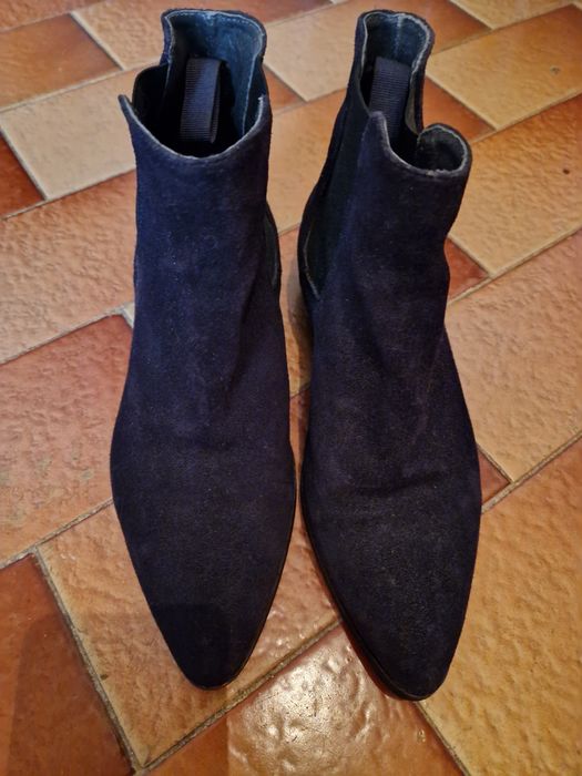 Botins camurça azul marinho