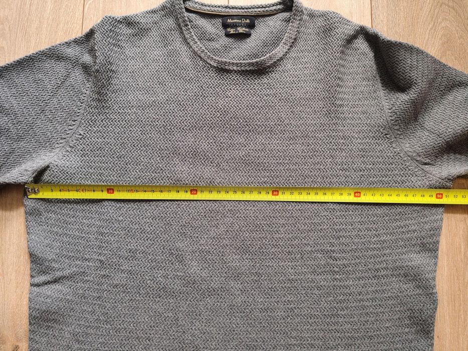 Sweter Massimo Dutti szary struktura S bawełna + kaszmir