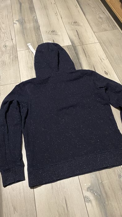 Bluza Jack&Jones S męska granatowa tłoczona z kapturem nie ocieplana