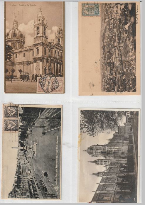 Coleção de 42 postais antigos de Lisboa