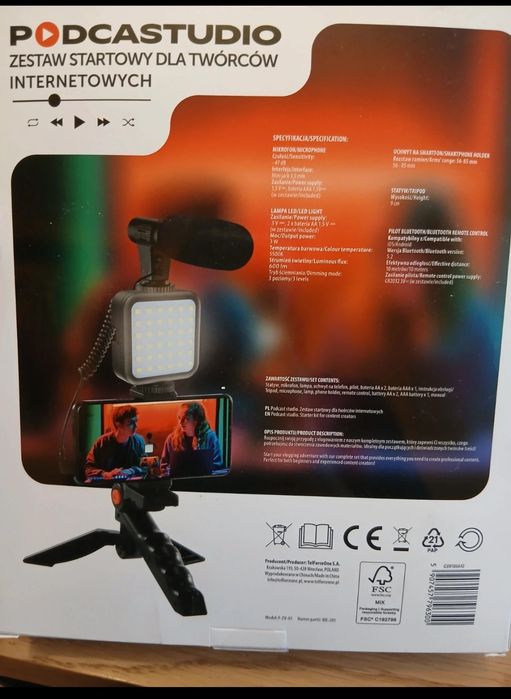 Zestaw startowy dla twórców internetowych Nowy mikrofon statyw lampa