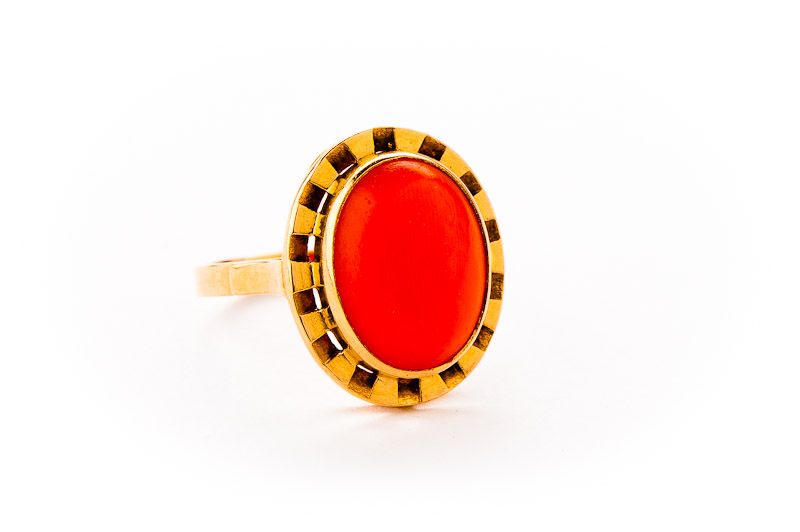 Złoty Pierścionek - 14K - 5,49g - KORAL - WARMET - KRAKÓW