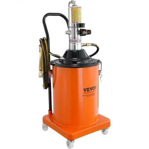 Pompa do smaru VEVOR 20L Pompa do smaru pneumatyczna 0,6-0,8 MPa Pompa z odlewu aluminiowego temperatura robocza 20-100°C, smarownica tawotnica