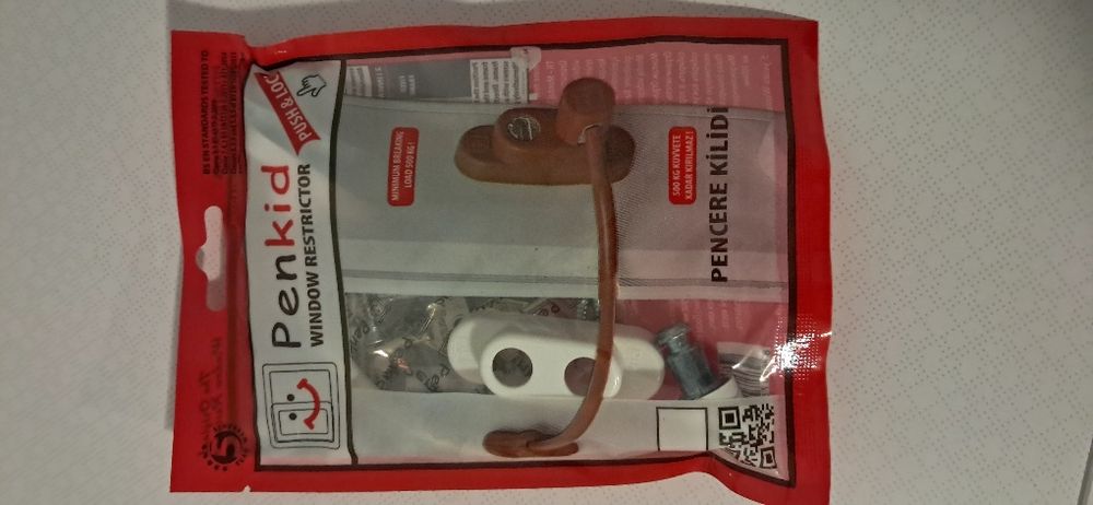 4 Blokady na okna Penkid, białe z kluczami