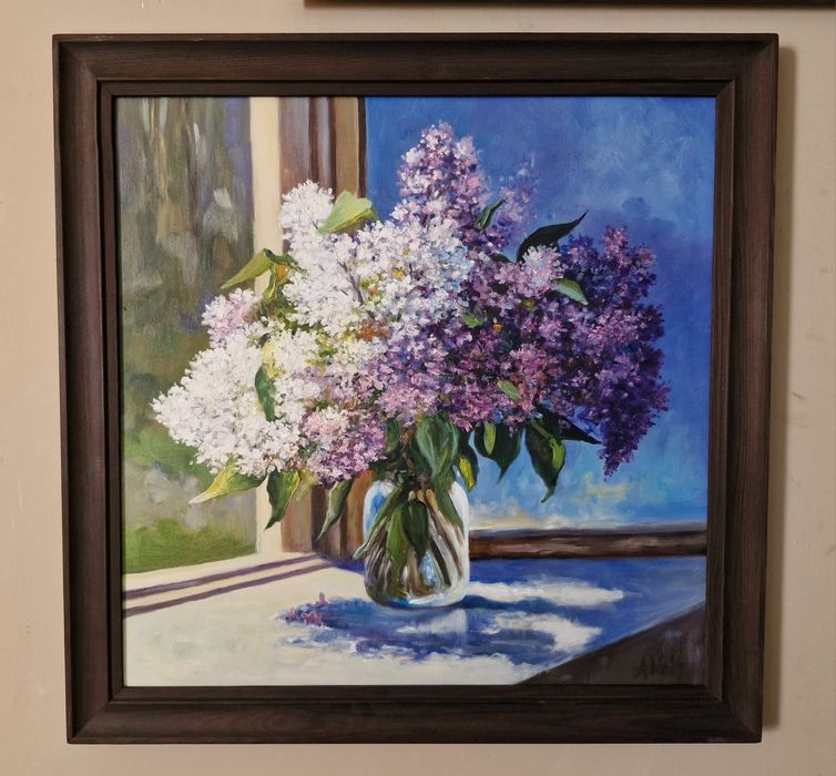 Obraz olejny Bukiet Bzów  z ramą