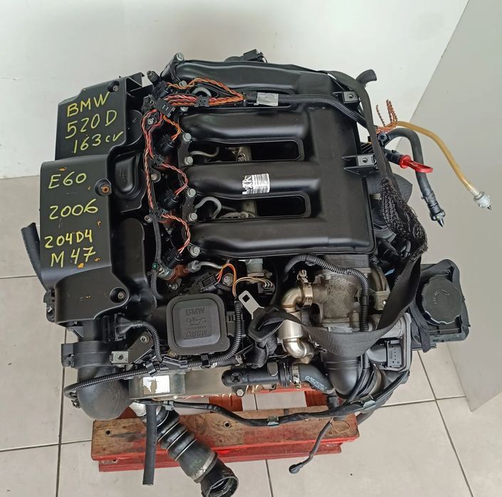 Motor bmw 520D 163cv E60 E61 2.0D M47 204d4 caixa velocidades 6HP19