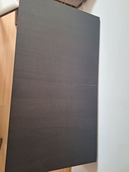 Mesa extensível preto/castanho IKEA + 4 cadeiras 175/95