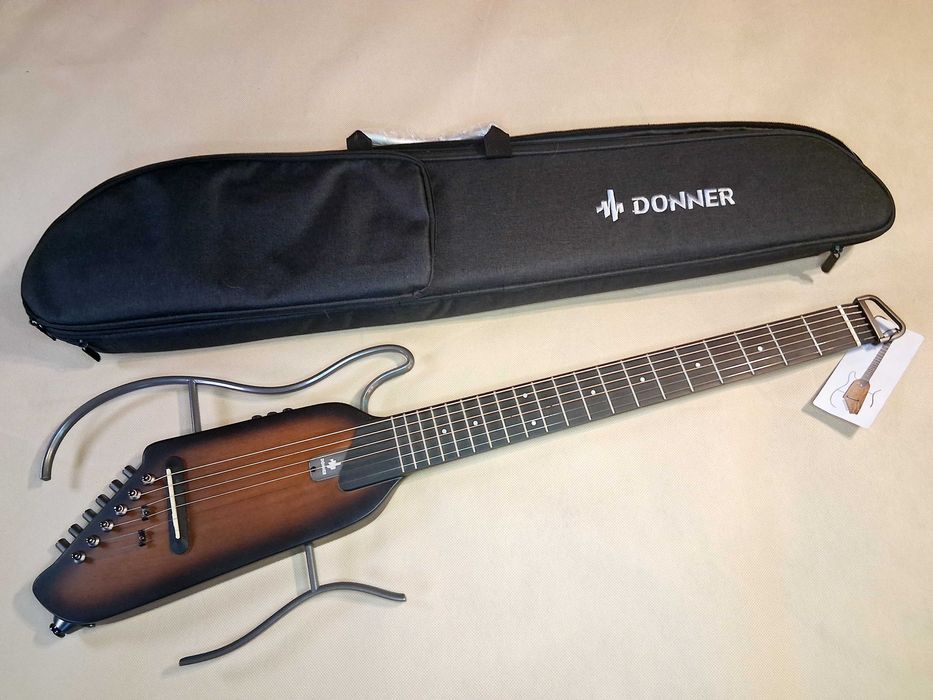 J261 Gitara Podróżna Donner HUSH-I Silent Guitar Headless Sunburst