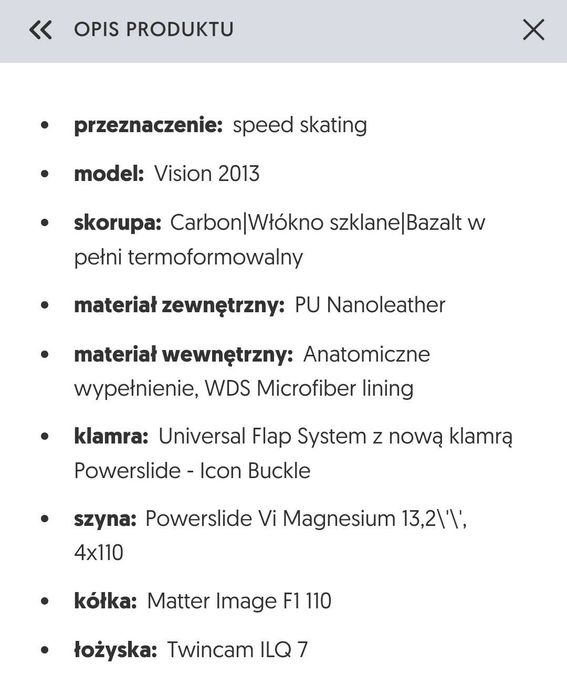 Rolki Powerslide Vision Speed Skates 2013