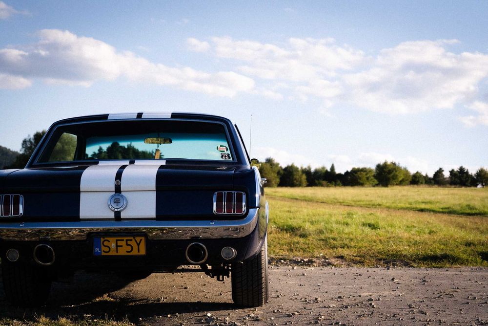 Mustang 1966 do ślubu. Samochód na ślub, wesele, auto do ślubu, wynaje