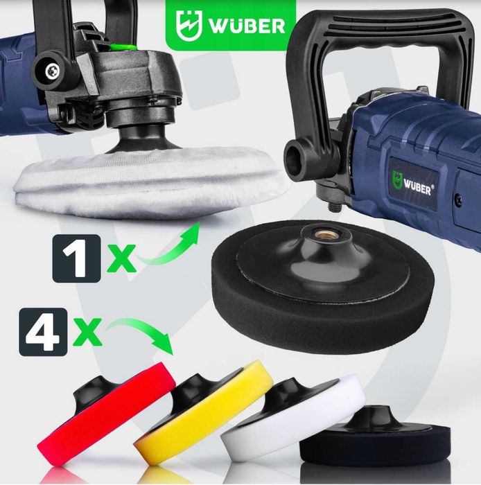 Polerka samochodowa rotacyjna 2300w regulacja obrotów+zestaw gąbek