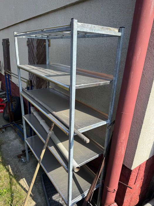 Regał gastronomiczny ze stali nierdzewnej 5 półek — używany