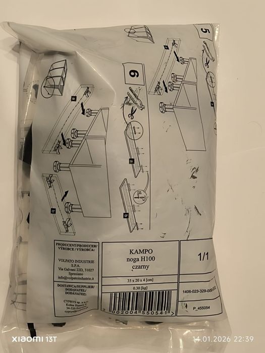 Nóżki, Nogi Kampo H100 12 szt.  do mebli kuchennych