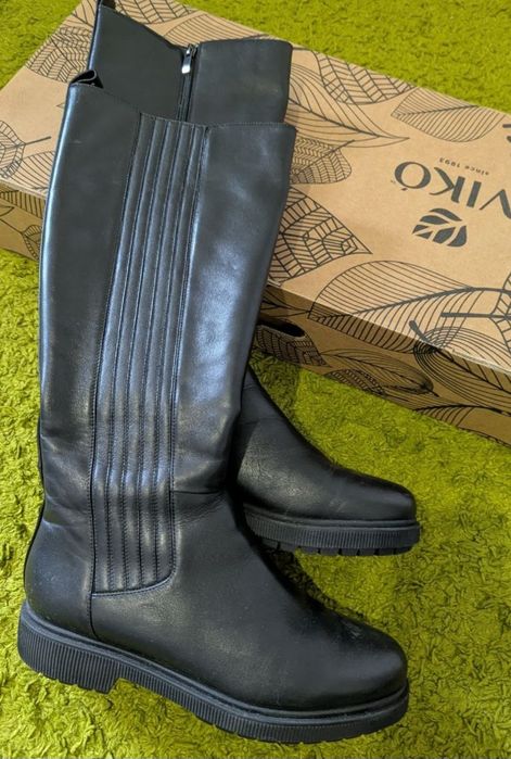 Сапоги, шкіряні на овчині, евро зима