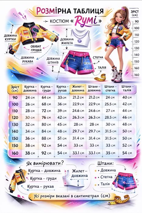 Костюм Румі( 3 предмети) Кейпоп-мисливиці на демонів.